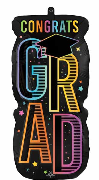 Satin Cosmic Future Grad 26" Foil Balloon