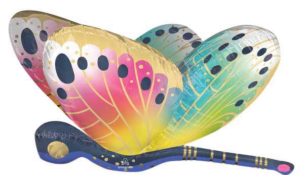 Vibrant Dragonfly 40-Inch Foil Balloon