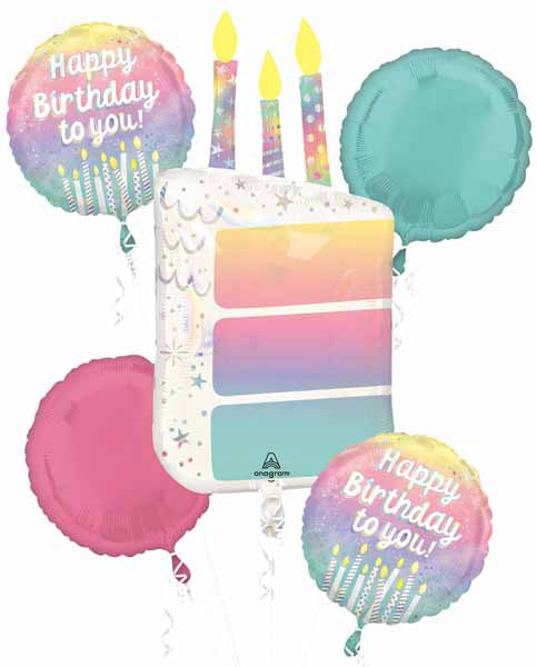 Pearlized Birthday Balloon Bouquet