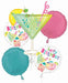 Cocktail Surprise Happy Birthday Foil Balloon Bouquet, 5 Piece