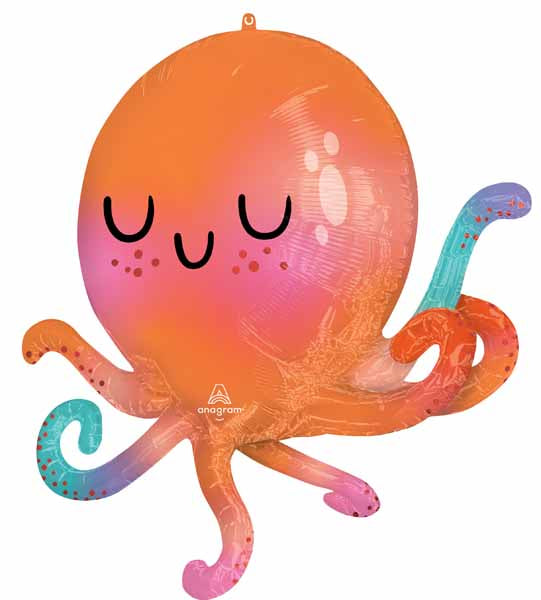 Cute Octopus 30-Inch Shaped Foil Balloon
