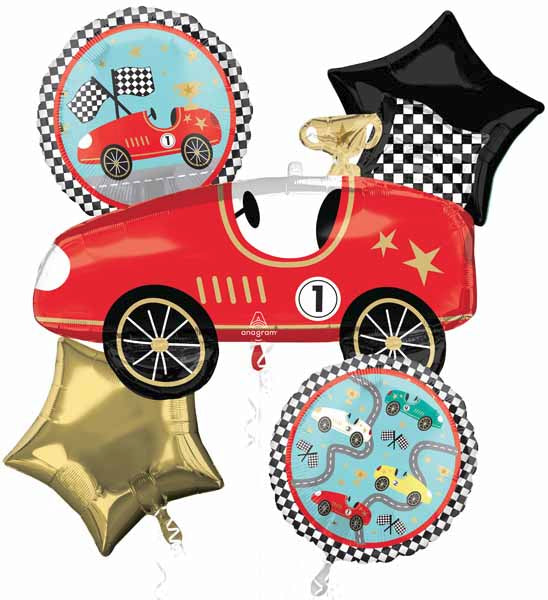 Race Cars Foil Balloon Bouquet