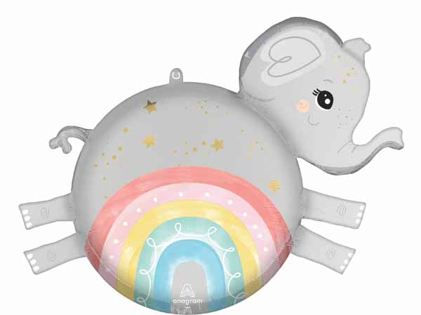 21" Satin Baby Elephant Roly Polies Foil Balloon