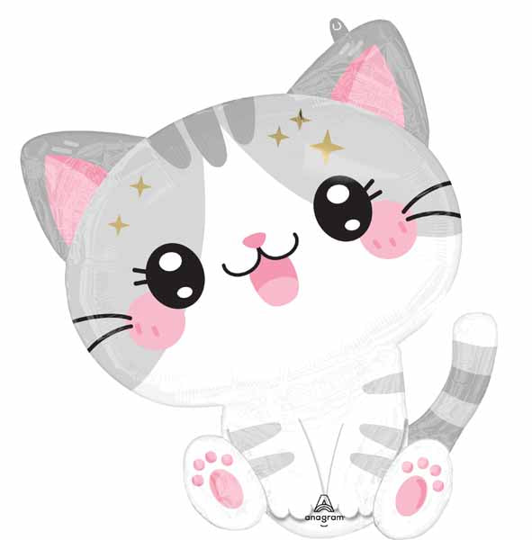 Kawaii Kitty 24-Inch Shaped Foil Balloon