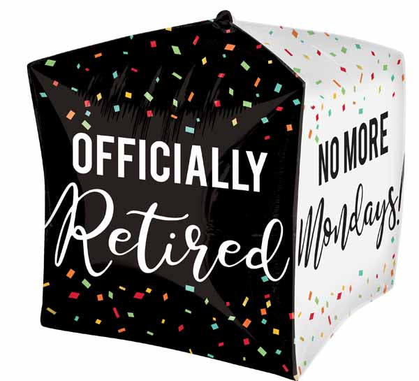 15-Inch Retirement Cubez Foil Balloon