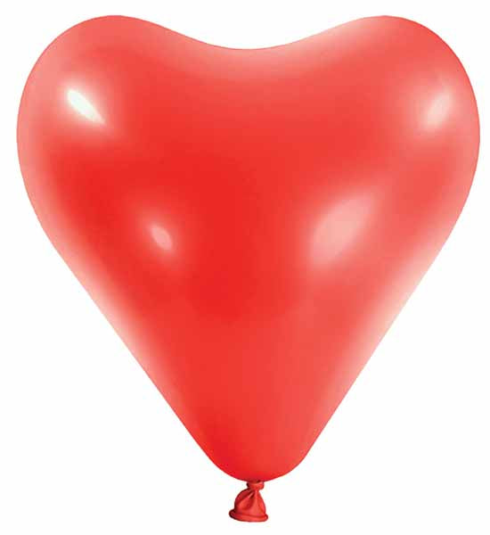 Apple Red 12-Inch Heart Latex Balloons, 50-Pack
