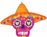 Bold Sugar Skull 34-Inch Shaped Foil Balloon