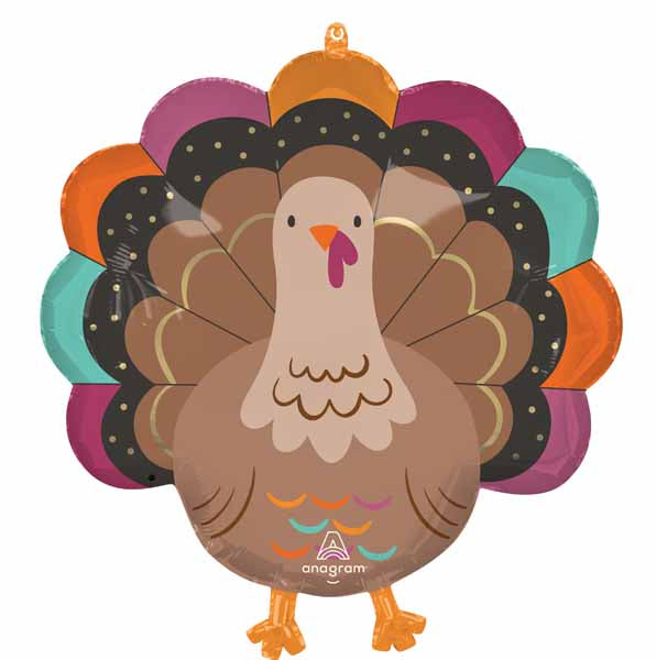 Give Thanks Turkey 23-Inch Foil Balloon