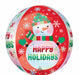 Happy Holidays Snowman 16" Orbz Foil Balloon