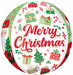 Merry Christmas Jolly Santa 16" Orbz Foil Balloon