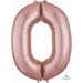 34-Inch Rose Gold Number 0 Balloon