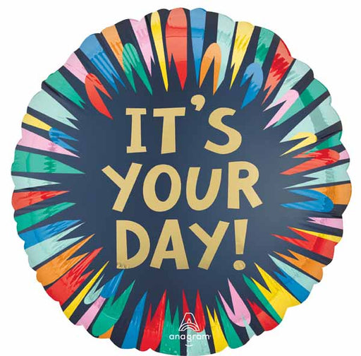 It's Your Day 18-Inch Round Foil Birthday Balloon