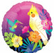 Neon Tropical Birds 18-Inch Round Foil Balloon