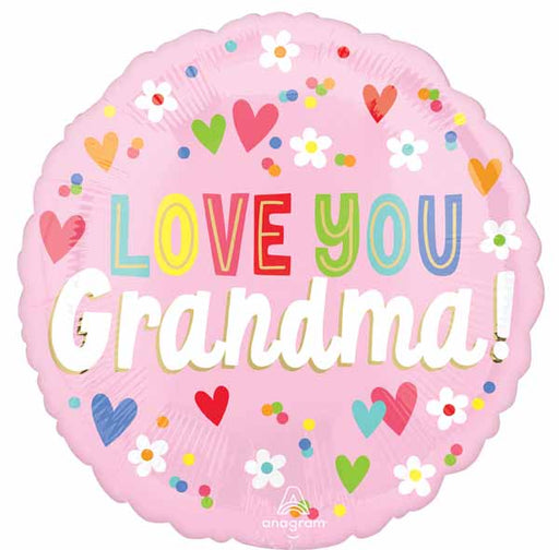Love You Grandma 18-Inch Round Foil Balloon
