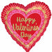 Happy Valentine's Day Scalloped Hearts 18-Inch Heart Foil Balloon