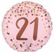 Pretty Pink 21st Birthday Round Foil Balloon, 18 Inch