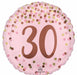 Pretty Pink 30th Birthday Round Foil Balloon, 18 Inch