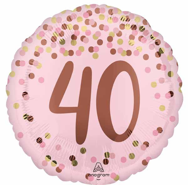 Pretty Pink 40 Round Foil Balloon, 18 Inch