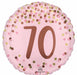Pretty Pink 70th Birthday Round Foil Balloon, 18 Inch