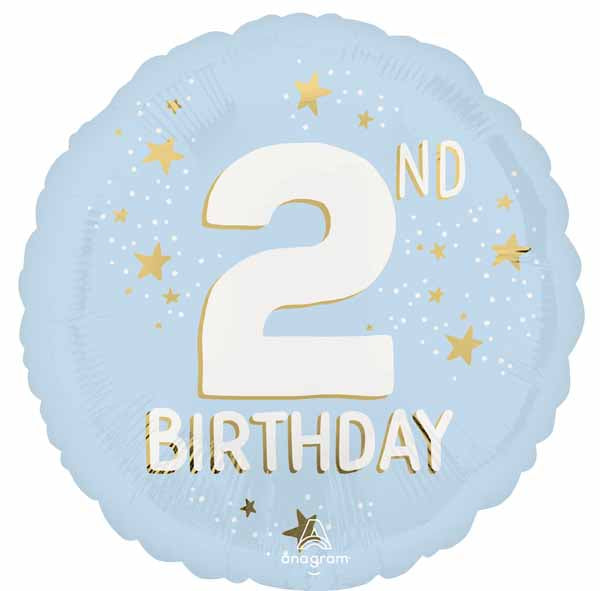 Little Mister 2nd Birthday 18" Round Foil Balloon