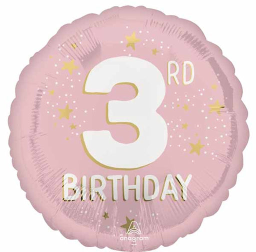 Little Miss 3 Happy Birthday 18-Inch Round Foil Balloon