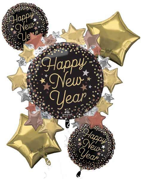 Luxe New Year Stars Foil Balloon Bouquet