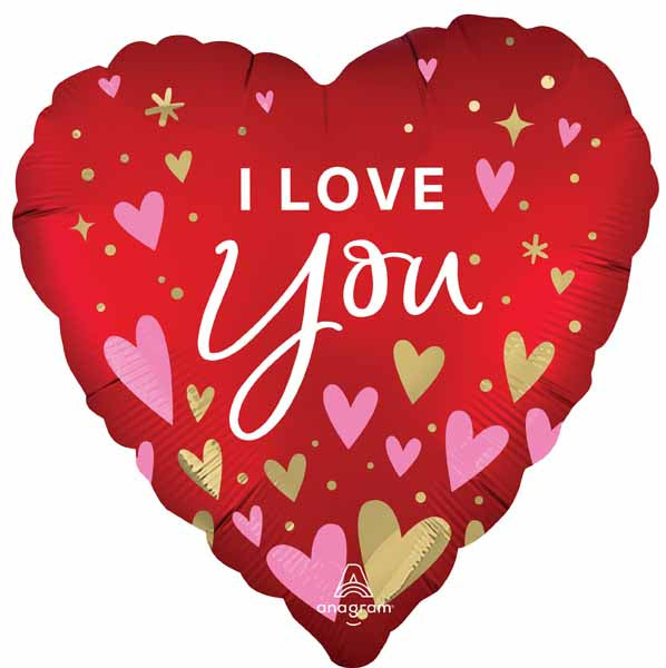 I Love You Heartfelt Elegance 18-Inch Heart Foil Balloon