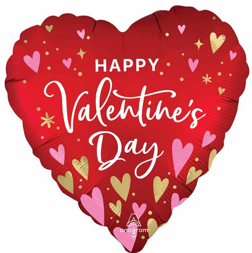 28" Heartfelt Elegance Happy Valentine's Day Foil Balloon