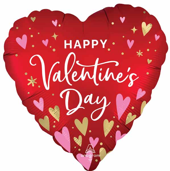28" Heartfelt Elegance Happy Valentine's Day Foil Balloon