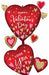 45" Satin Heartfelt Elegance Valentine's Day Foil Multi-Balloon