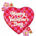 25" Checkerboard Happy Valentine's Day Heart Foil Balloon