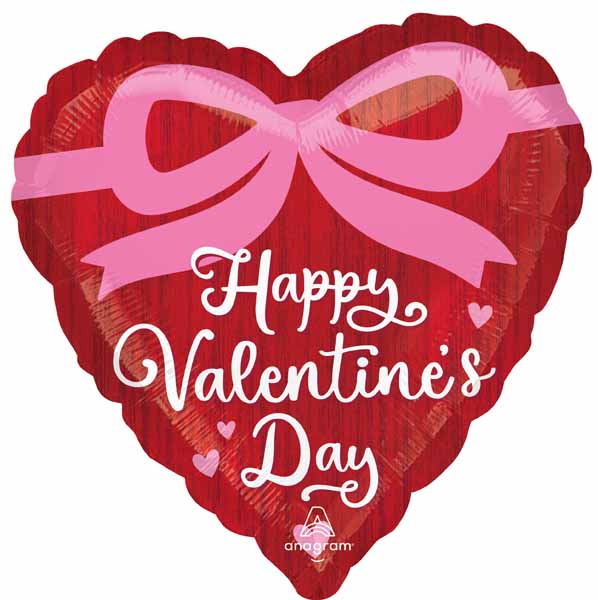 Coquette Bows 18-Inch Heart Foil Valentine's Day Balloon