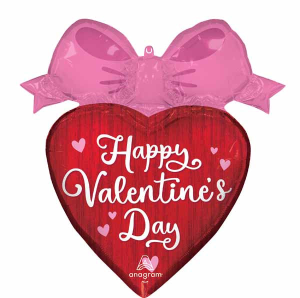 Coquette Bows Valentine's Day Foil Balloon, 28 Inch