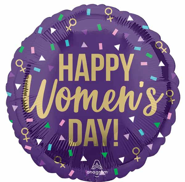 Happy Women's Day 18" Round Foil Balloon