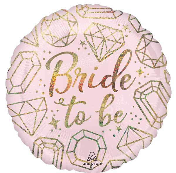 Bride to Be 18" Round Holographic Foil Balloon