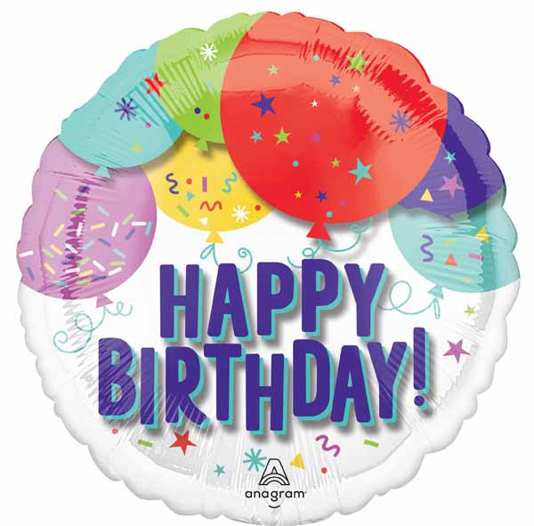 15" Happy Birthday Balloons Panoramic Foil Balloon
