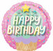 Ice Cream Happy Birthday 15" Panoramic Foil Balloon