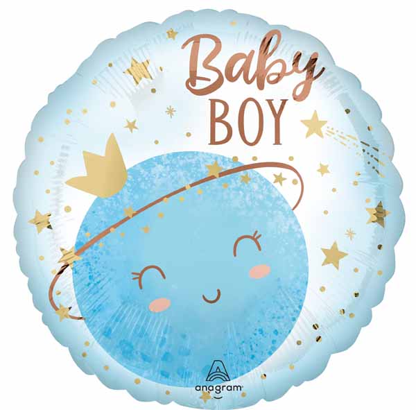 Little Moon Boy 18-Inch Round Foil Balloon