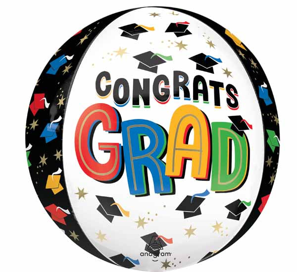 Bright Congrats Grad 16" Orbz Foil Balloon