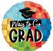 Way to Go Grad 18 Inch Round Foil Balloon