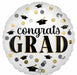 Dots Congrats Grad 18-Inch Round Foil Balloon