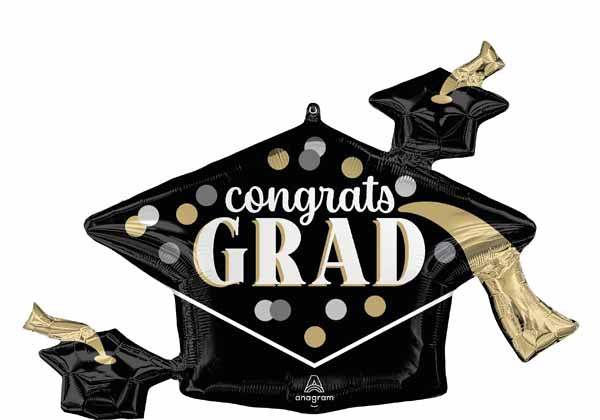 Dots Congrats Grad 35" Foil Balloon