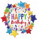 30" Satin Happy Birthday Star Foil Balloon