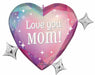 Love You Mom Gems 28-Inch Shaped Foil Balloon