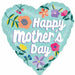 Happy Mother's Day Threaded Love 18" Heart Foil Balloon