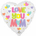 Playful I Love U Mom 18-Inch Heart Foil Balloon
