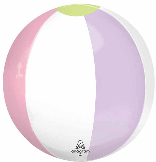 Pastel Beach Ball 16-Inch Orbz XL Foil Balloon