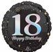 Sparkling 18th Birthday Round Foil Balloon, 18 Inch