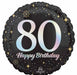 Sparkling 80th Birthday Round Foil Balloon, 18 Inch