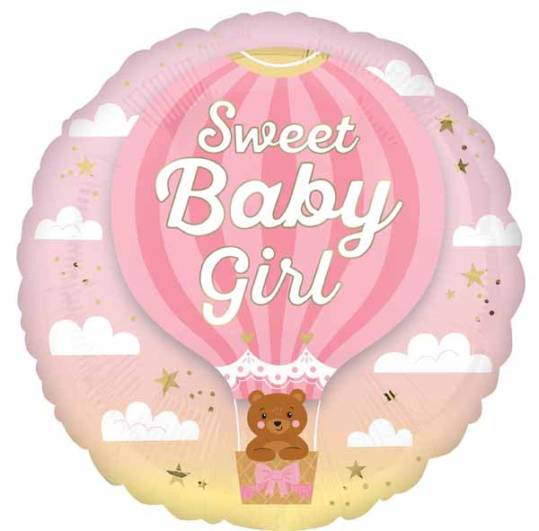 It's a Girl Pink Round Foil Balloon, 18 Inch